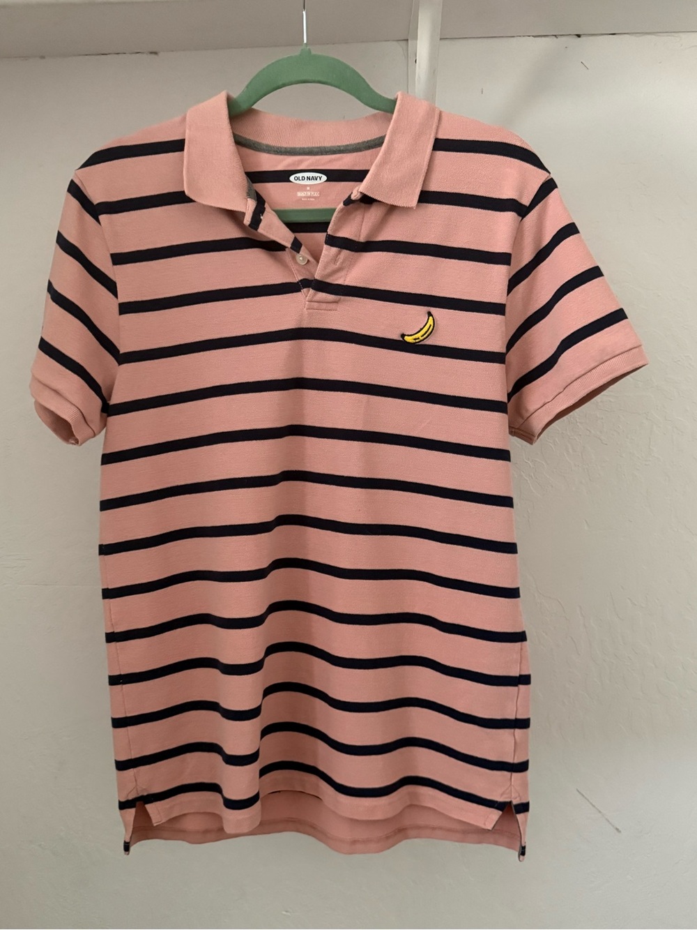 Bundle 3 for 50% off Old Navy Peachy Pink & Navy Striped Shirt with Banana!